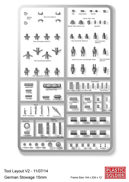 15mm German Stowage & Tank Commanders