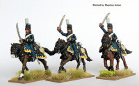 Hussars in Milirtons, wearing Pelisse, Charging