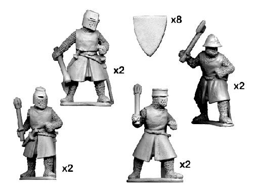 Later Crusaders: Dismounted Knights with Axes & Maces