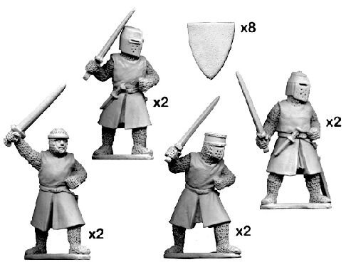 Later Crusaders: Dismounted Knights with Swords