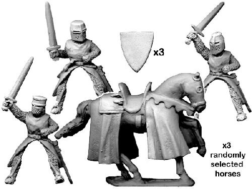 Later Crusaders: Mounted Knights with Swords