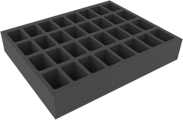 50mm Schaumstoffeinlage mit 32 Fächer Flames of War - Medium Bases