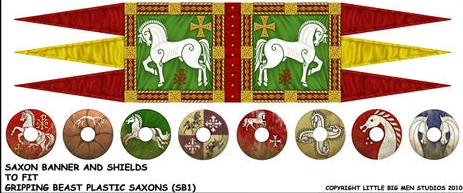 Saxon Banner and Shields - Gripping Beast Saxons