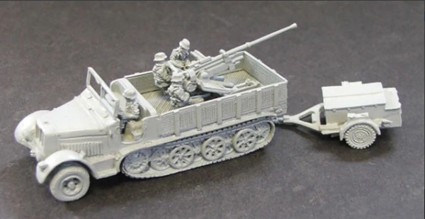 SdKfz 7/2 8 ton Halftrack with Flak 36 37mm AA, Ammo Trailer & Crew