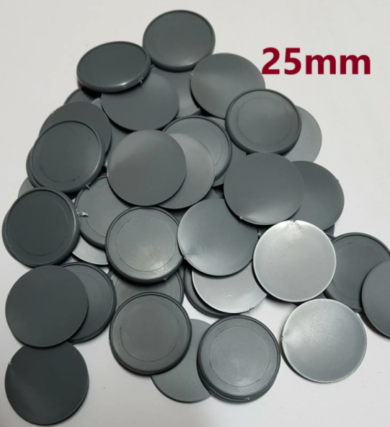 25mm Round Lipped Base Singles (x50)