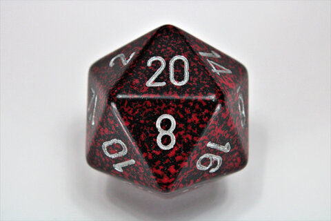 Speckled 34mm Silver Volcano d20