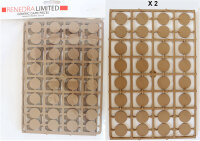 20mm Round Sand Coloured Bases (x64)