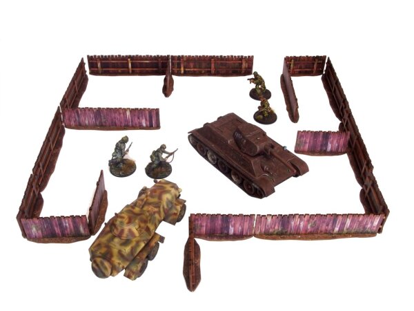 WW2 Ostfront Village Low Fence (18) (28mm)