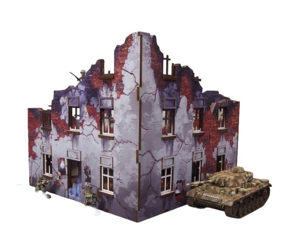 WW2 Ostfront Stalingrad Apartment Block Front (1) (28mm)