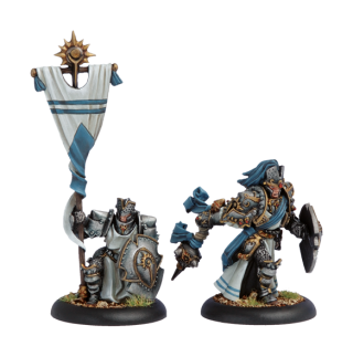 Cygnar: Allies Precursor Knights Officer & Standard Bearer