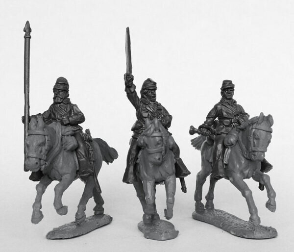 Union Cavalry Command in Sack Coats, Galloping