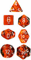 Orange with white 12xW6 16mm (Translucent) Dice