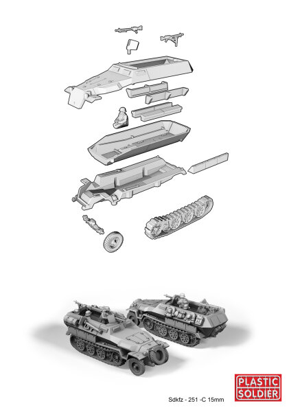 15mm German Halftrack SdKfz 251/C (x1)