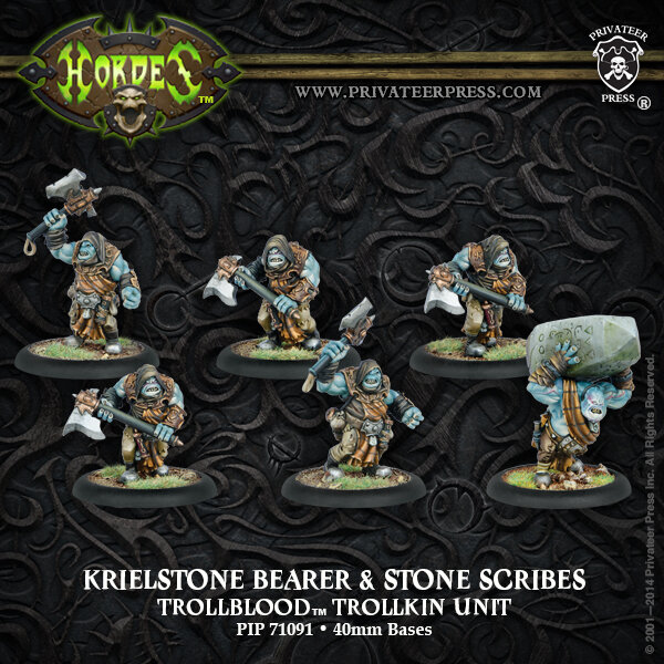 Trollbloods Krielstone Bearer & Stone Scribes Trollkin Unit