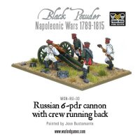 Napoleonic Russian 6 pdr Cannon 1809-1815 with Crew Running Back