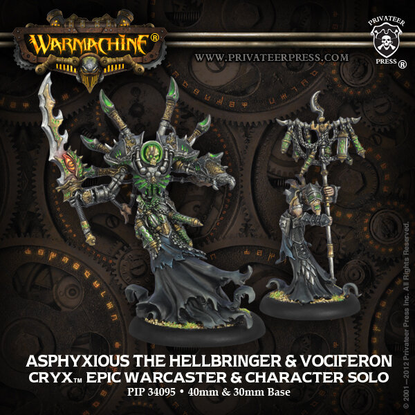 Cryx Epic Warcaster Asphyxious the Hellbringer & Vociferon