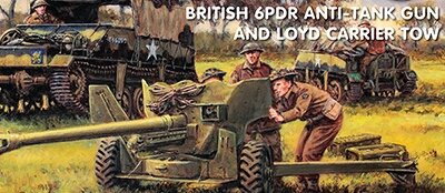 1/72 British 6pdr Anti-tank Gun and Loyd Carrier Tow (x1 = 3 Sprues)