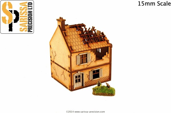 15mm Destroyed Small House