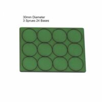 30mm Diameter Bases - Green (x24)