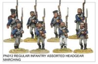Infantry in Assorted Headgear Marching