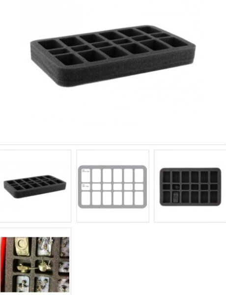 35 mm Half-Size Foam Tray with 18 Slots -12M & 6S FoW Bases / Zombicide Accessories