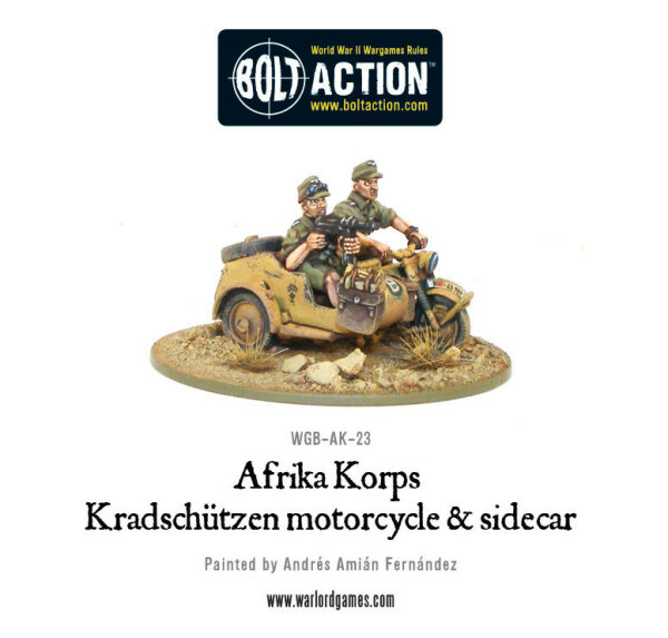 Afrika Korps Kradschützen Motorcycle and Sidecar