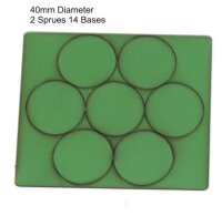 40mm Diameter Bases - Green (x21)