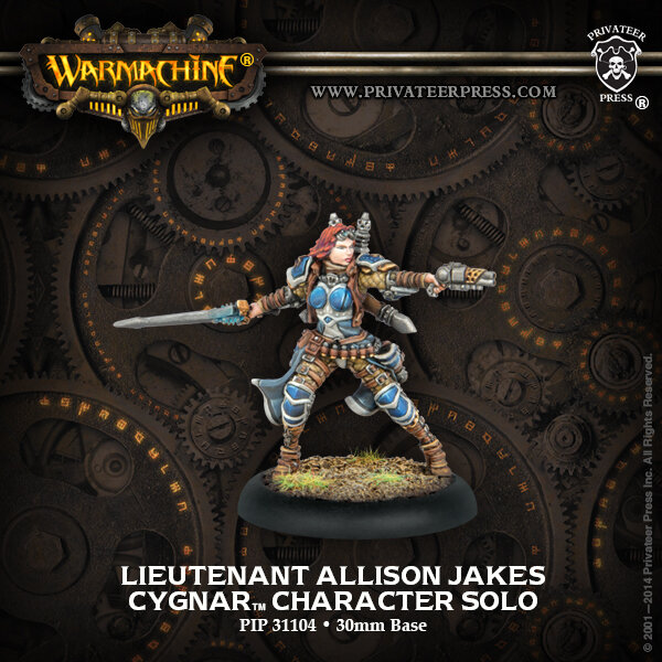 Cygnar Lieutenant Allison Jakes Character Solo