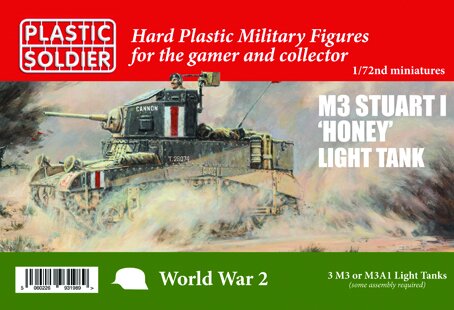 1/72 M3 Stuart I "Honey" Light Tank: M3 or M3A1 Light Tanks (x3)