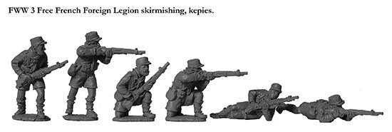 Free French Foreign Legion Skirmishing with Rifles -  Kepi