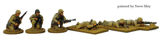 Italian Breda Light Machine Gunners - Steel Helmets