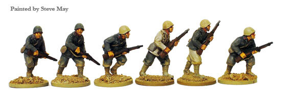 Italian Riflemen Advancing - Steel Helmets