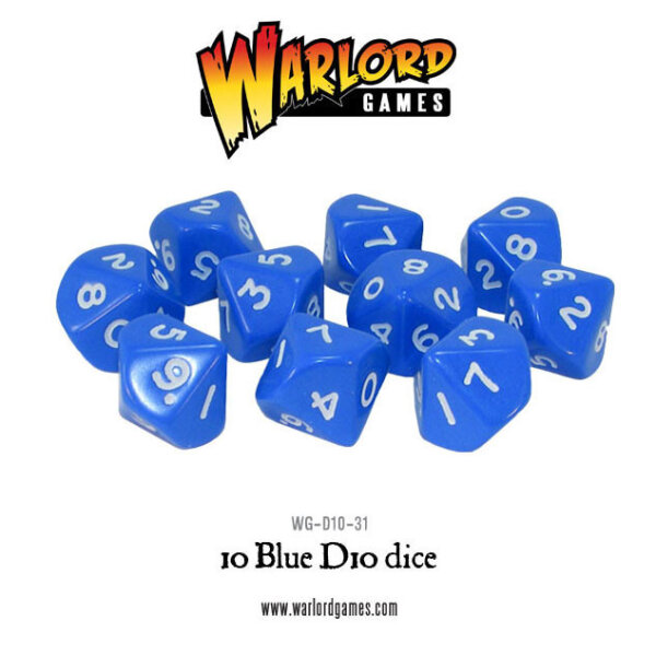 D10 Dice Pack - Blue (x10)
