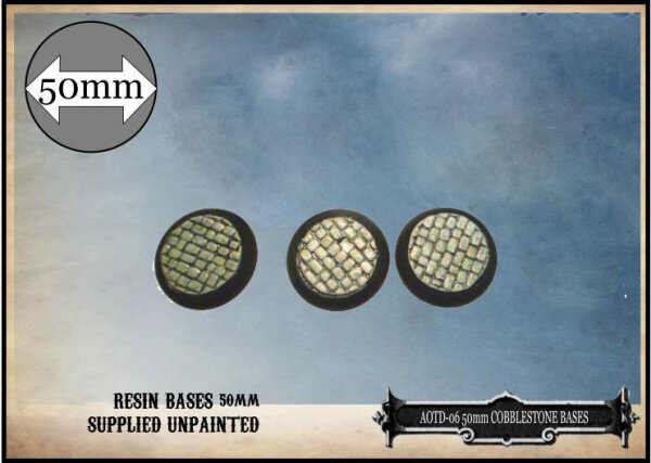 50mm West Wind Round Cobblestone Resin Bases (x3)