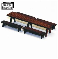 28mm Long Trestle Table & Benches (x4)