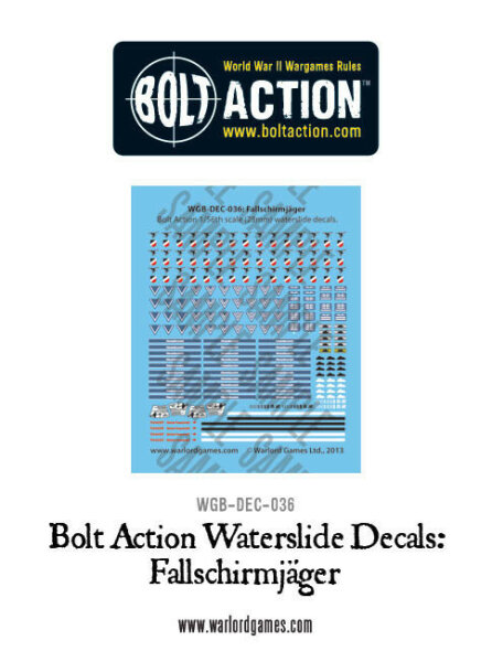 Bolt Action Waterslide Decals: Fallschirmjäger