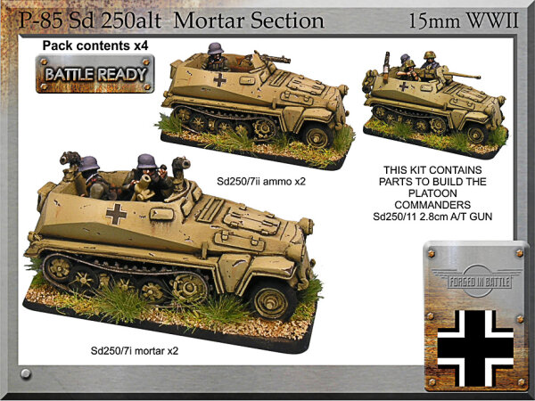 SdKfz 250/7i Mortar (x2) & SdKfz 250/7ii Ammo (x2)