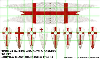 Templar Saga Banner and Shields 1 (Gripping Beast)