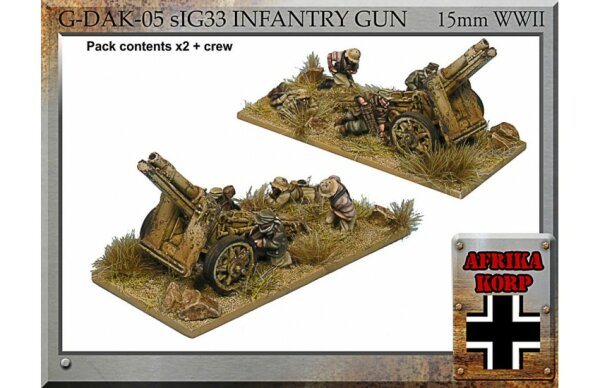 Afrika Korps sIG33, 15cm Infantry Guns & Crew (x2)