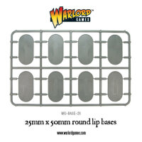 25 x 50mm Round Bases - Cavalry, Lipped (x8)