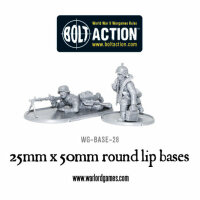 25 x 50mm Round Bases - Cavalry, Lipped (x8)