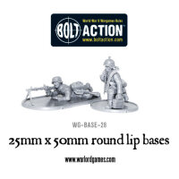 25mm x 50mm Round Bases - Cavalry, Lipped (x8)