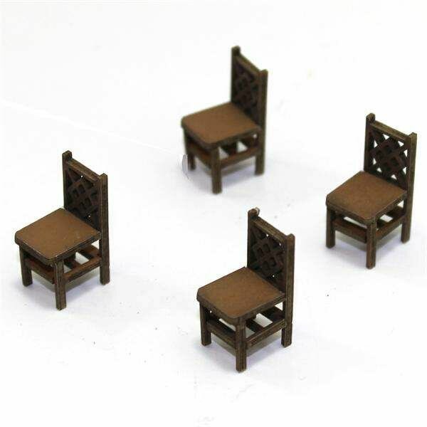 28mm Square Back (A) Chairs (x4)