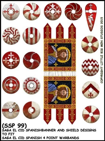 Saga El Cid Spanish Banner & Shield Designs - Gripping Beast