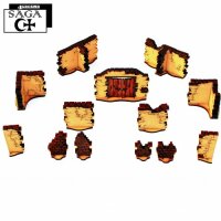 28mm Saga: Arabic Tall Walls with Large Gate and T-Sections