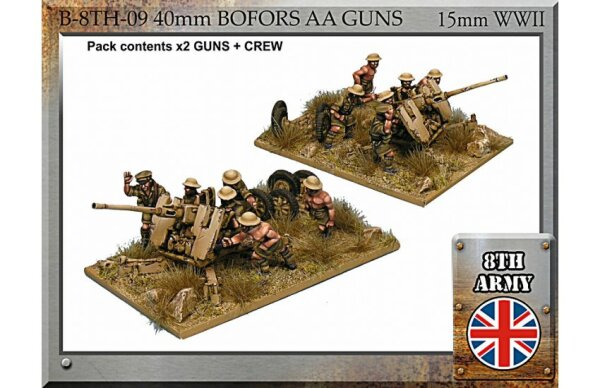 8th Army British 40mm Bofors AA Gun & Crew (x2)